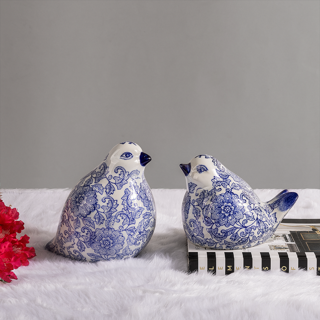 Floral Whisper Bird Pair and Decorative Showpiece for living room.