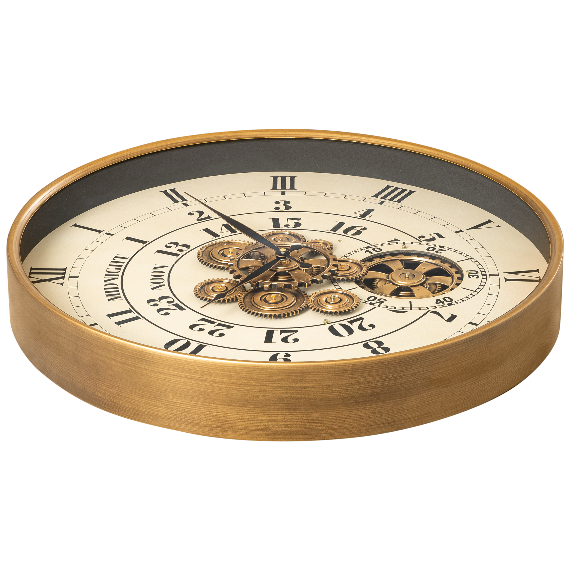 Mystic Motion Luxury Designer Watches Wall Clock For Living Room With Moving Gear Mechanism Buy Wall Clock Online - Big (White) (Steel Body)