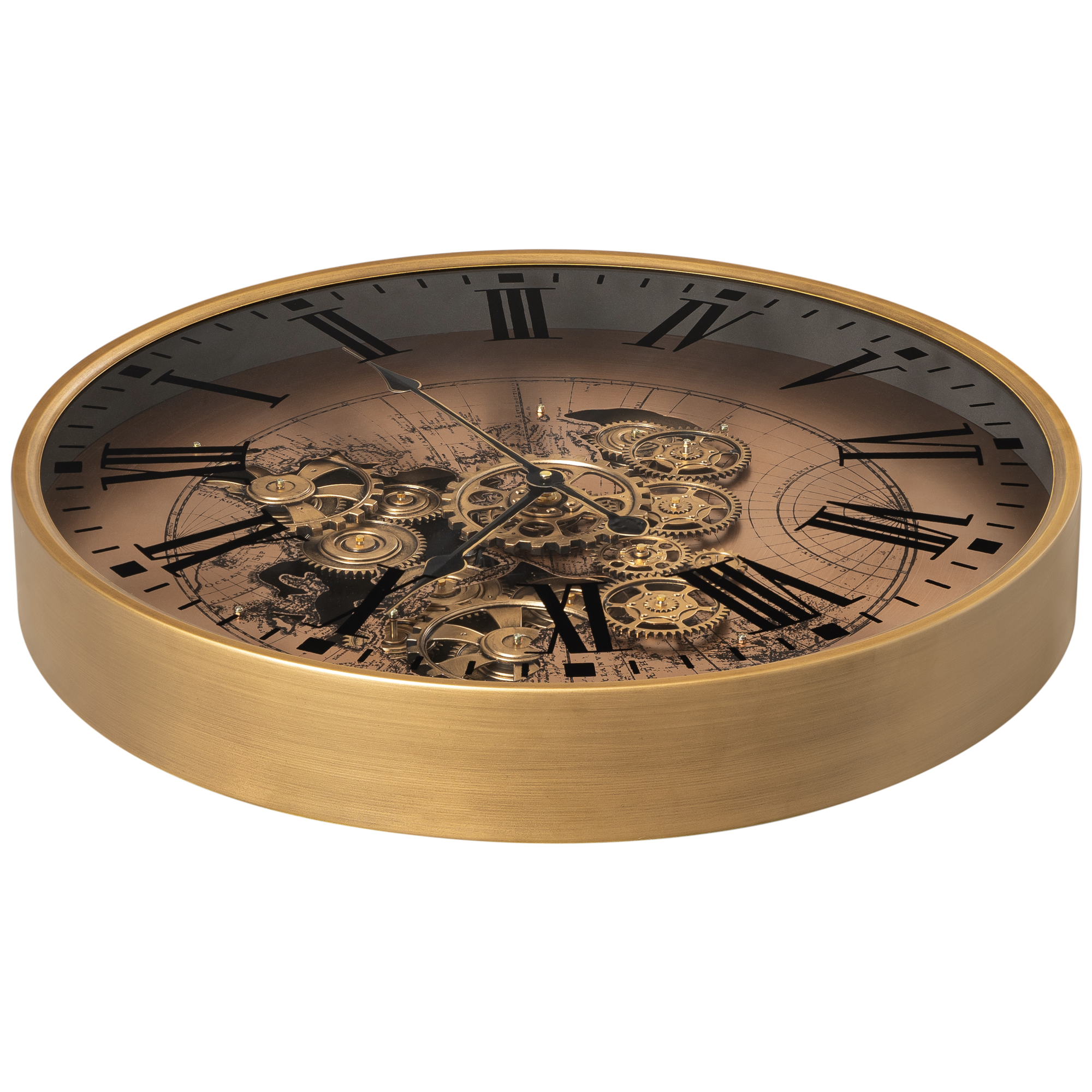 Phantom Dial Luxury Designer Watches Wall Clock For Living Room With Moving Gear Mechanism Buy Wall Clock Online - Big (Rose Gold) (Steel Body)
