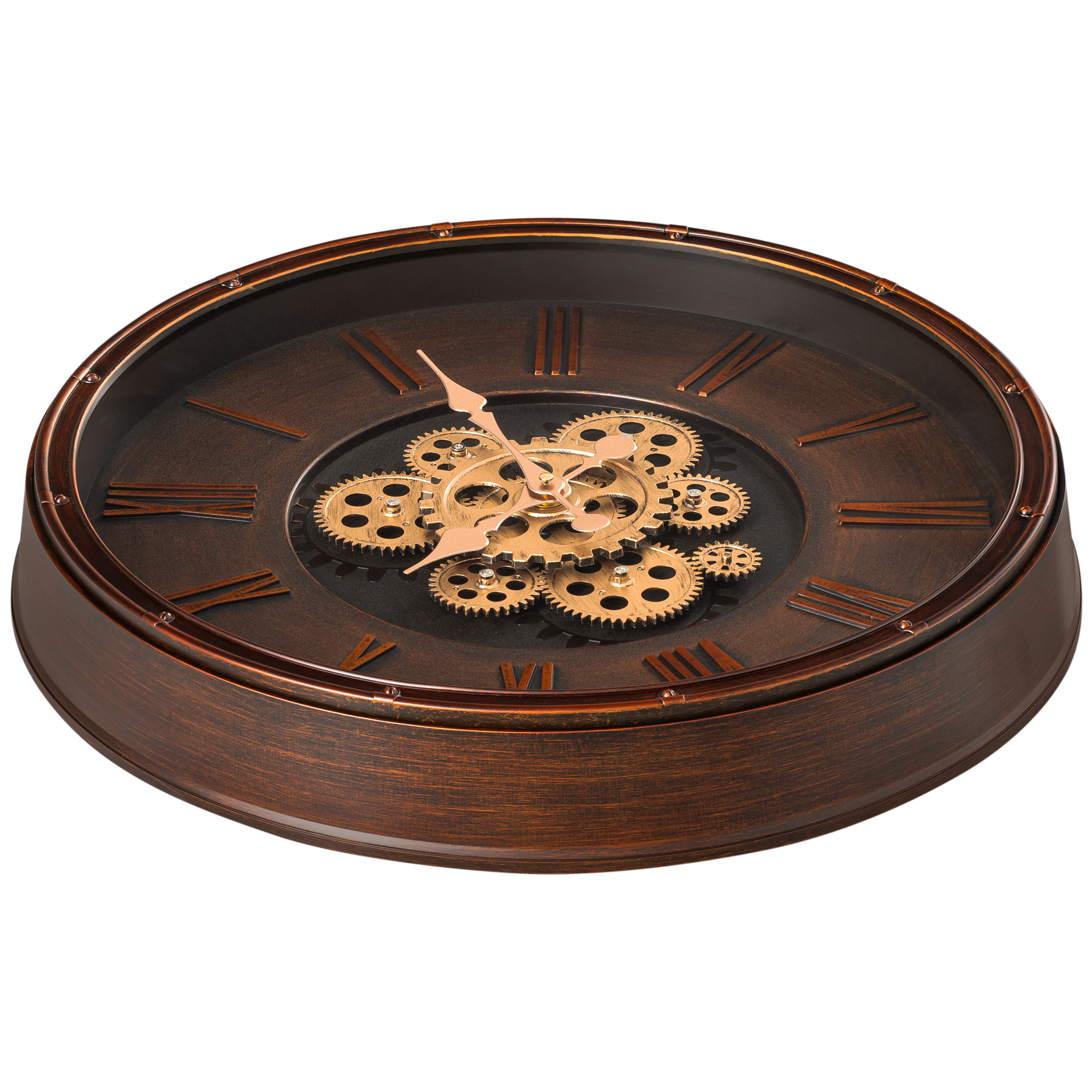 Second Sight Luxury Designer Wall Clocks for the Home With Moving Gear Mechanism Buy Wall Clock Online (Bronze)