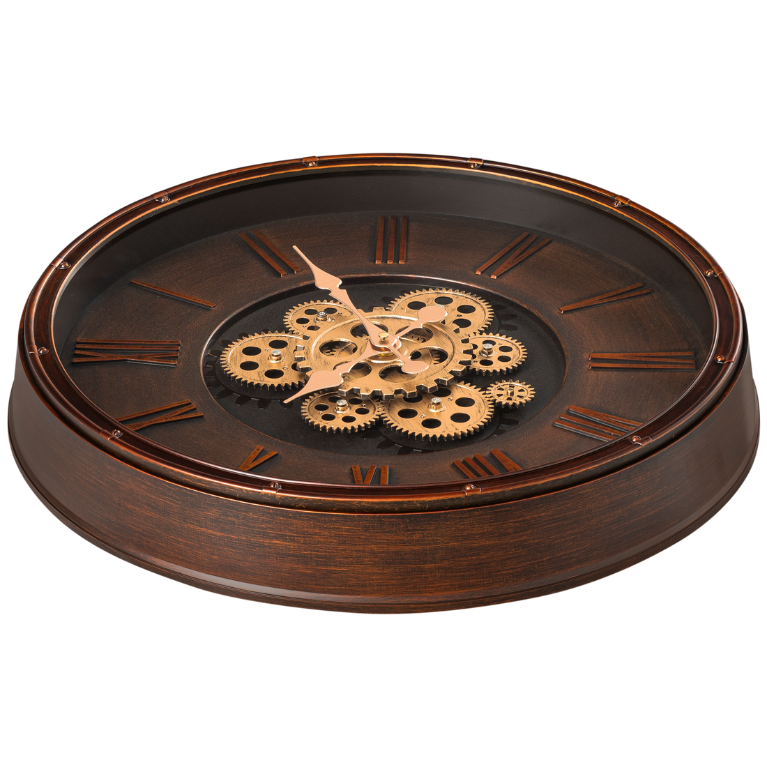 Second Sight Luxury Designer Wall Clocks for the Home With Moving Gear Mechanism Buy Wall Clock Online (Bronze)
