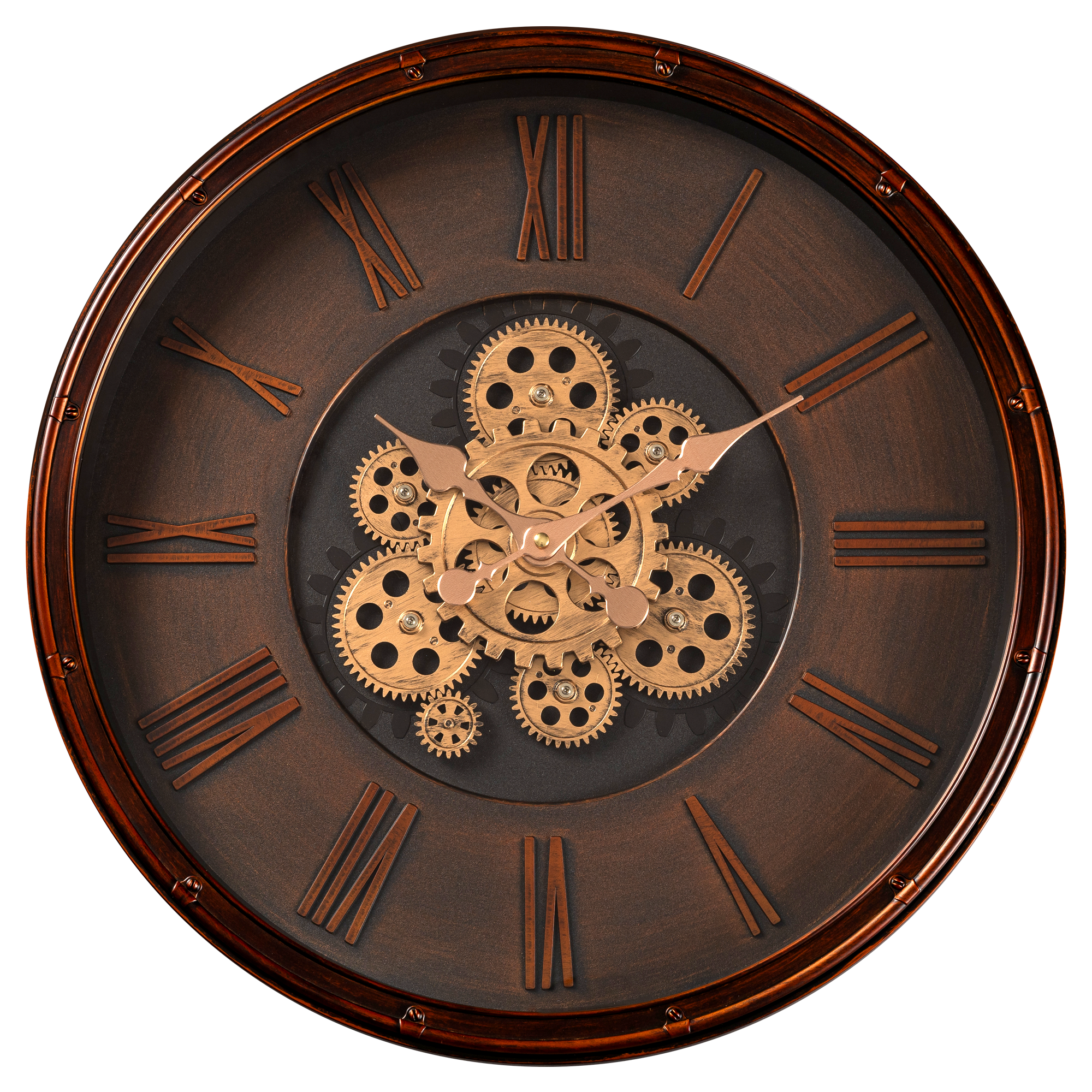 Second Sight Luxury Designer Wall Clocks for the Home With Moving Gear Mechanism Buy Wall Clock Online (Bronze)