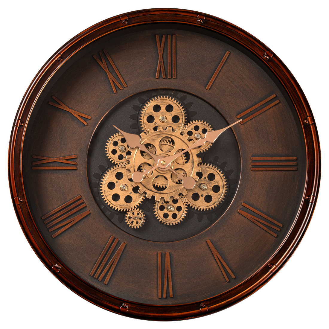 Second Sight Luxury Designer Wall Clocks for the Home With Moving Gear Mechanism Buy Wall Clock Online (Bronze)