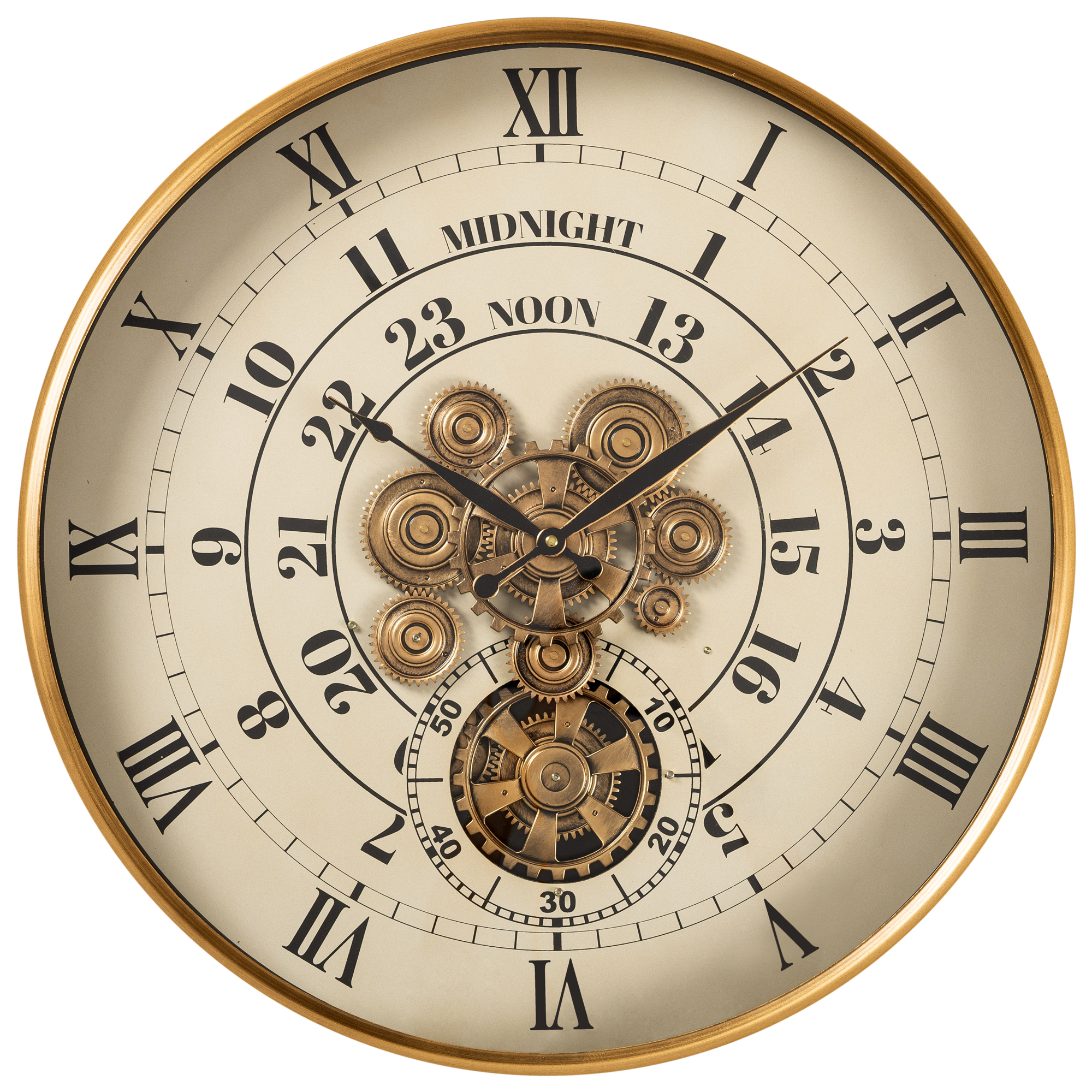 Mystic Motion Luxury Designer Watches Wall Clock For Living Room With Moving Gear Mechanism Buy Wall Clock Online - Big (White) (Steel Body)