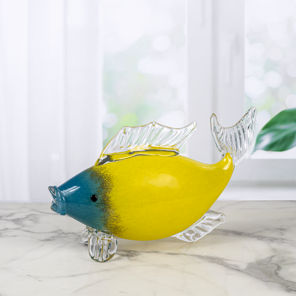Aqua Marine Handblown Glass Fish & Decorative showpiece
