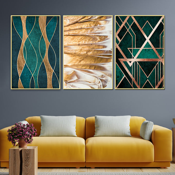 Gentle State of Art Framed Canvas Art Paintings - set of 3