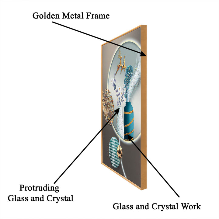 Nature's Rhapsody Crystal Glass Decorative Wall Paintings for Living Room