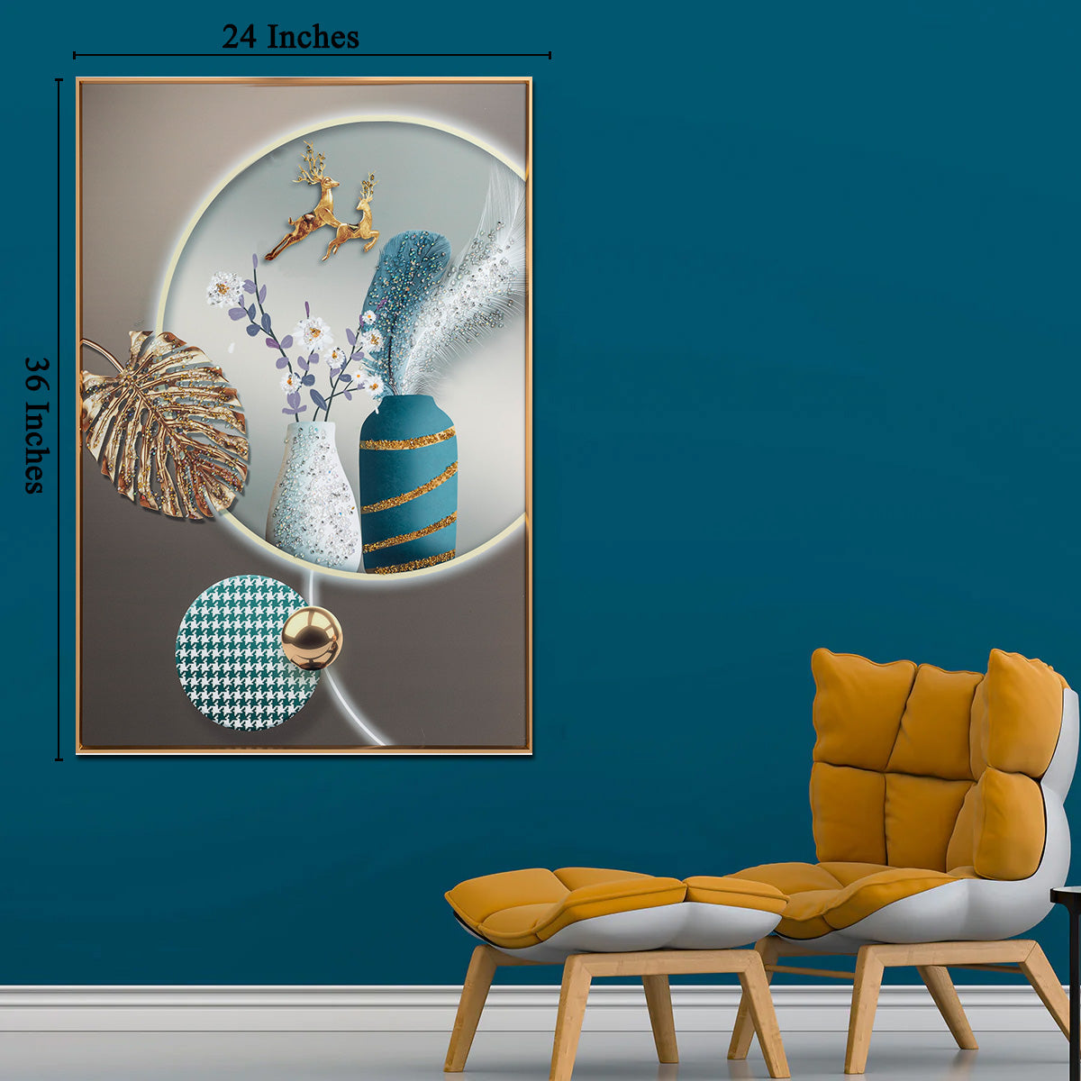 Nature's Rhapsody Crystal Glass Decorative Wall Paintings for Living Room