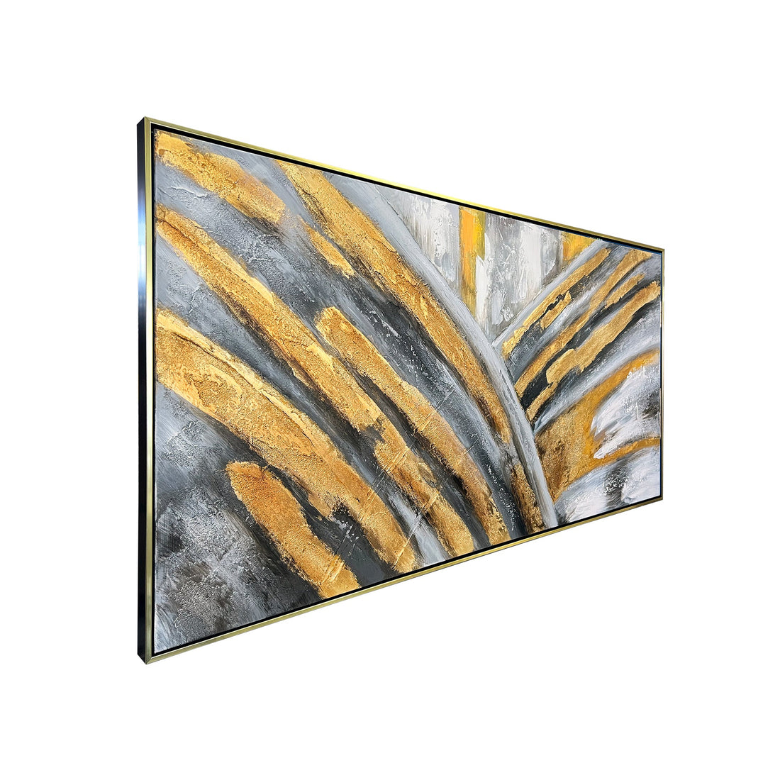 Radiance in Motion Hand painted Wall Paintings abstract & Wall Decoration Items (With outer Floater Frame) - Medium (56 x 28 Inches)
