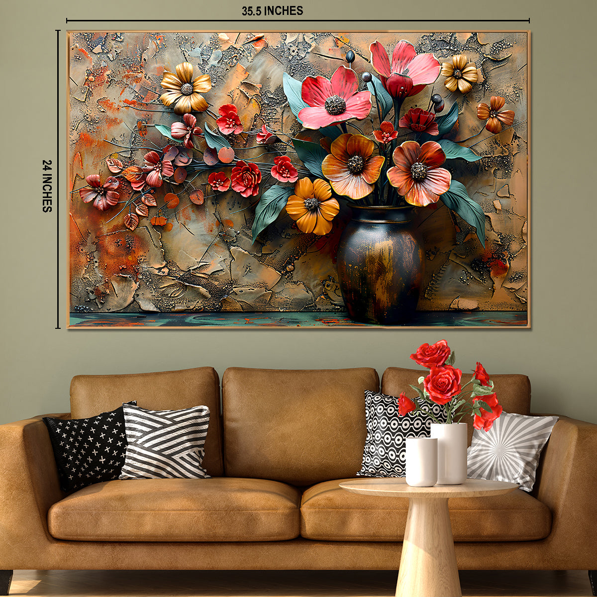 Bouquet in Vase Canvas Print