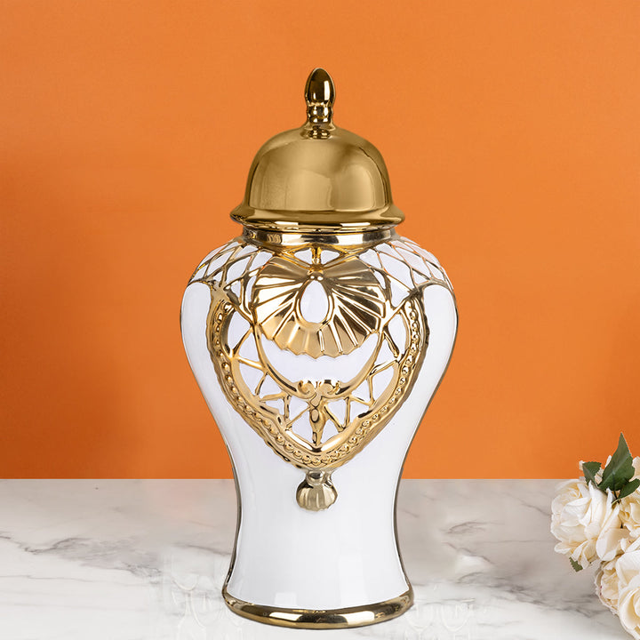 Golden Garland Decorative Ceramic Vase & Home Decoration Items - Medium