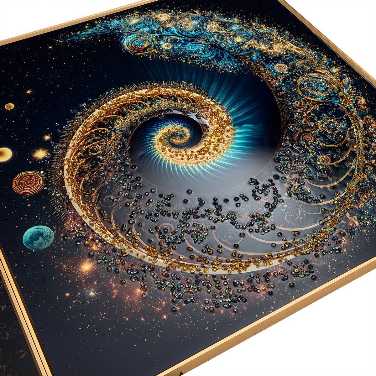 Celestial Night Home Crystal Glass Wall Paintings For Living Room - Set of 2