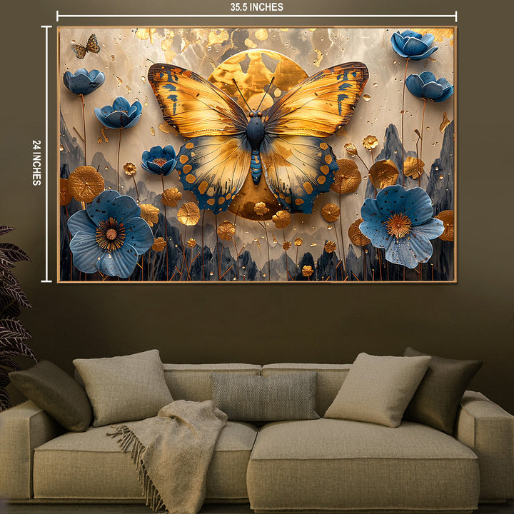 Butterfly Garden Framed Canvas Art Paintings