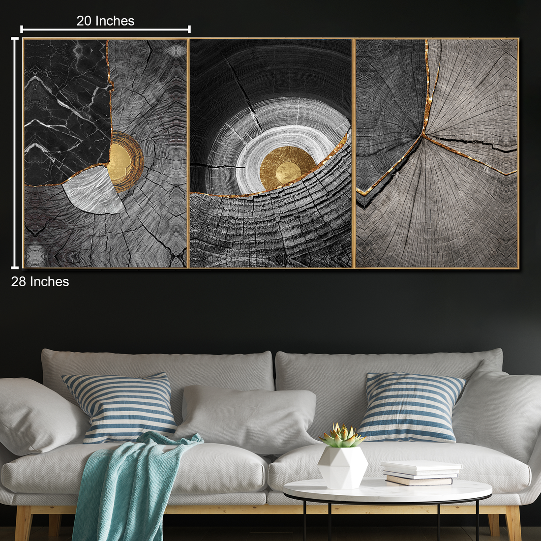 Timeless Rings Canvas wall paintings - Set of 3