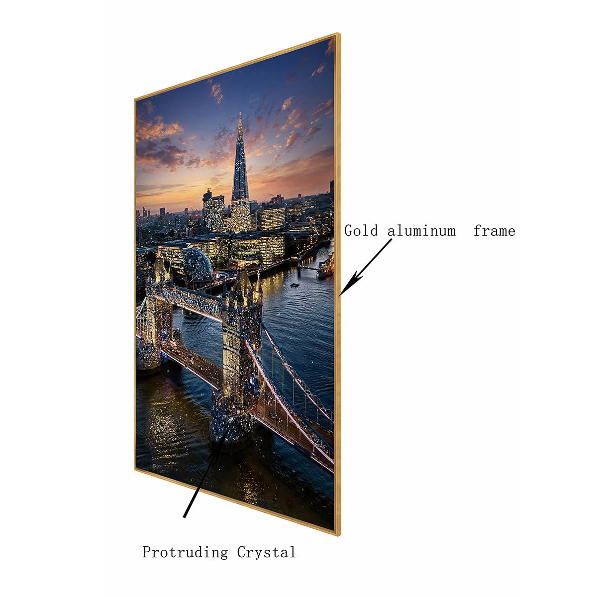 London Skyline Crystal Glass Wall Paintings For Home