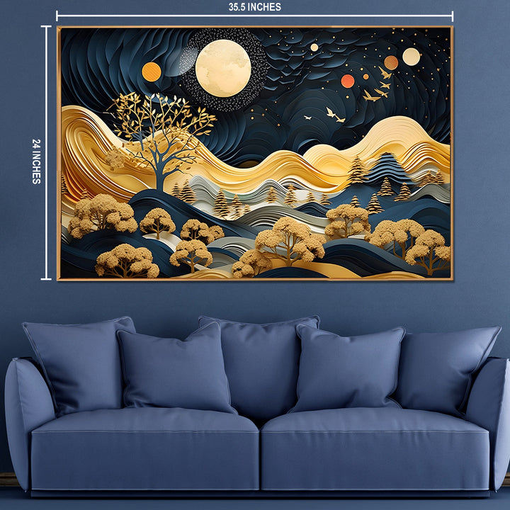 Lunar Valley Canvas Painting for Wall Art