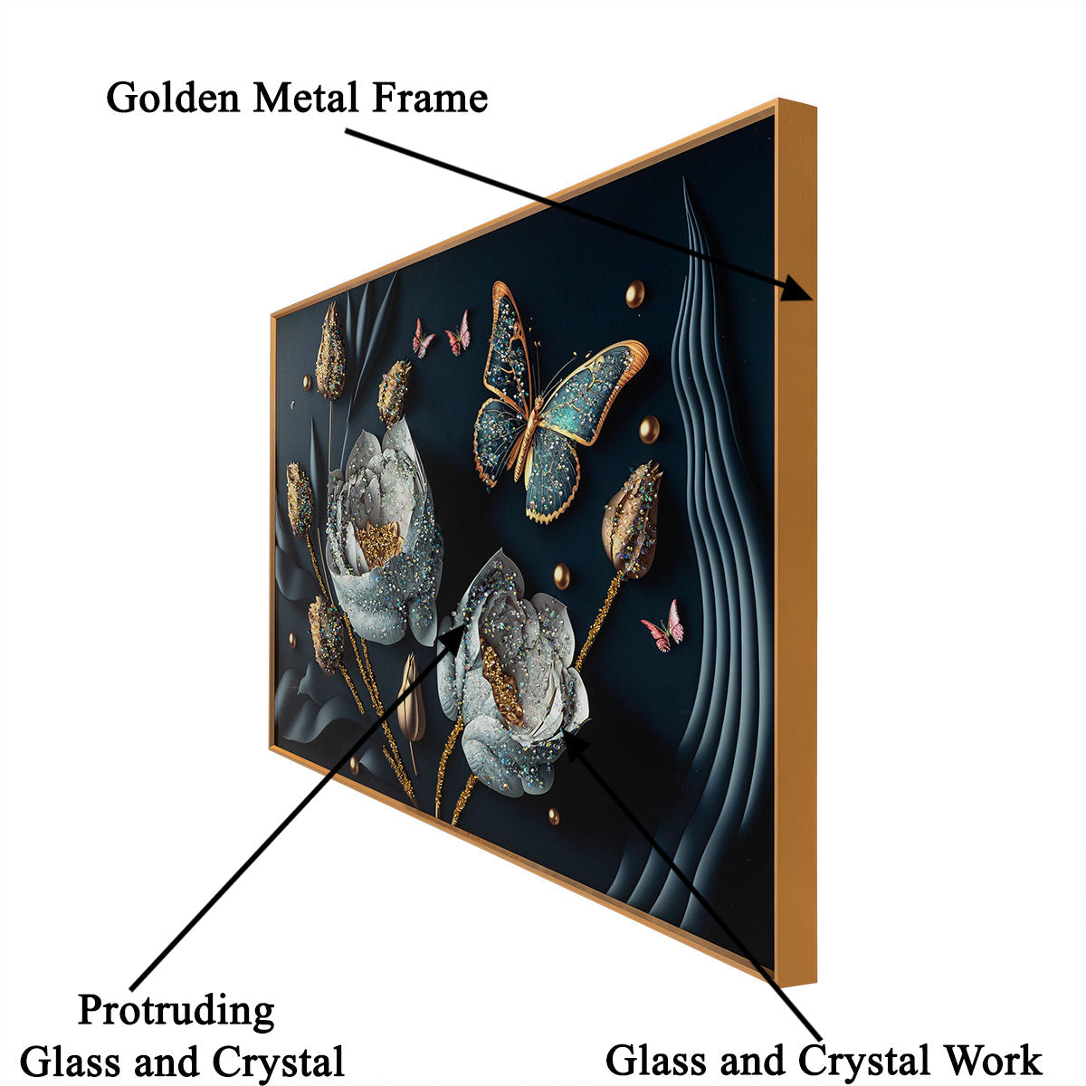 Nature's Artistry Crystal Glass Wall Art Paintings