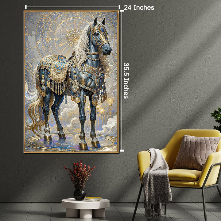 Meridian Glory Horse  Crystal Glass Wall Paintings For Home
