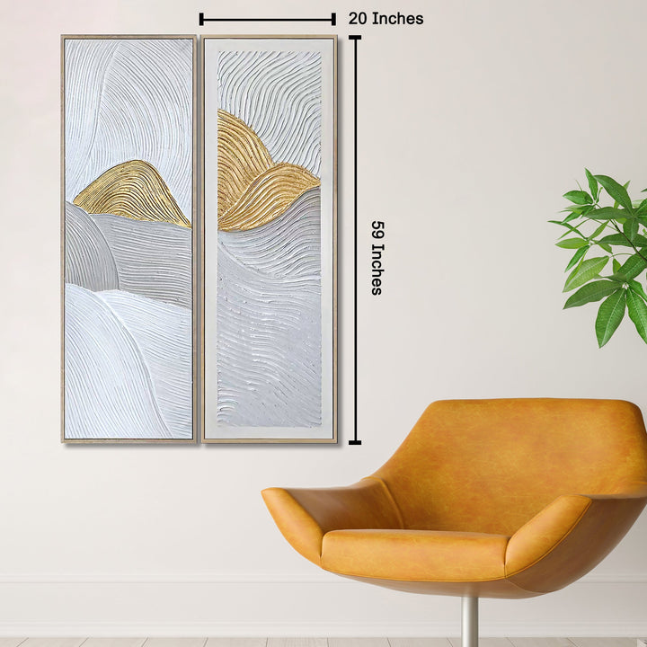 Silent Symphony Decorative Hand painting for Home Decor (With outer Floater Frame)