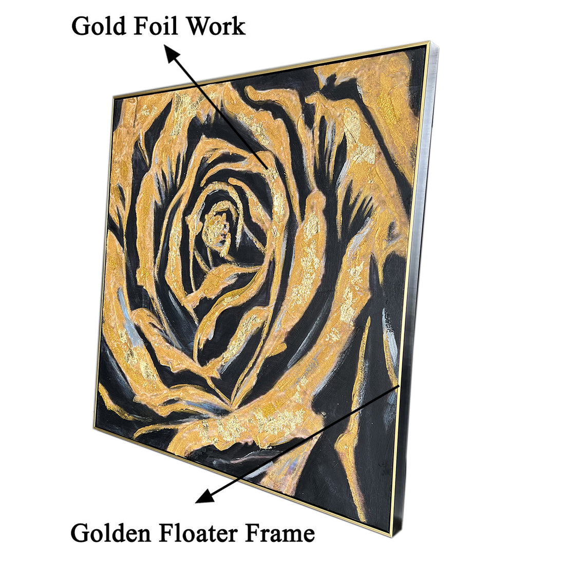 Natural Reflections 100% Hand Painted painting for home Wall (With Outer Floater Frame) (40 x 40 Inches)