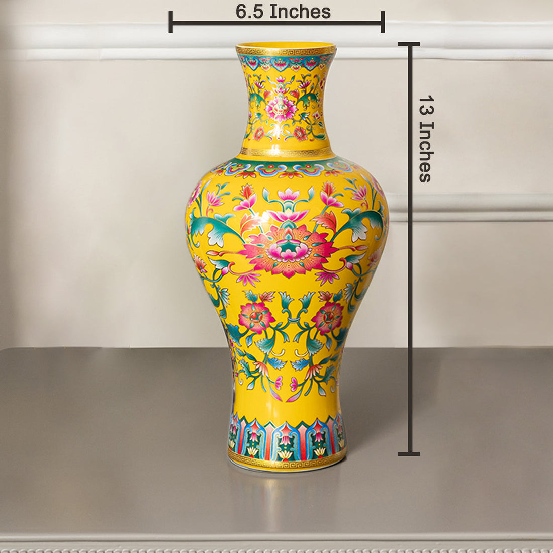 Palace Bloom Radiance Vase & Item for Home Decoration -Yellow
