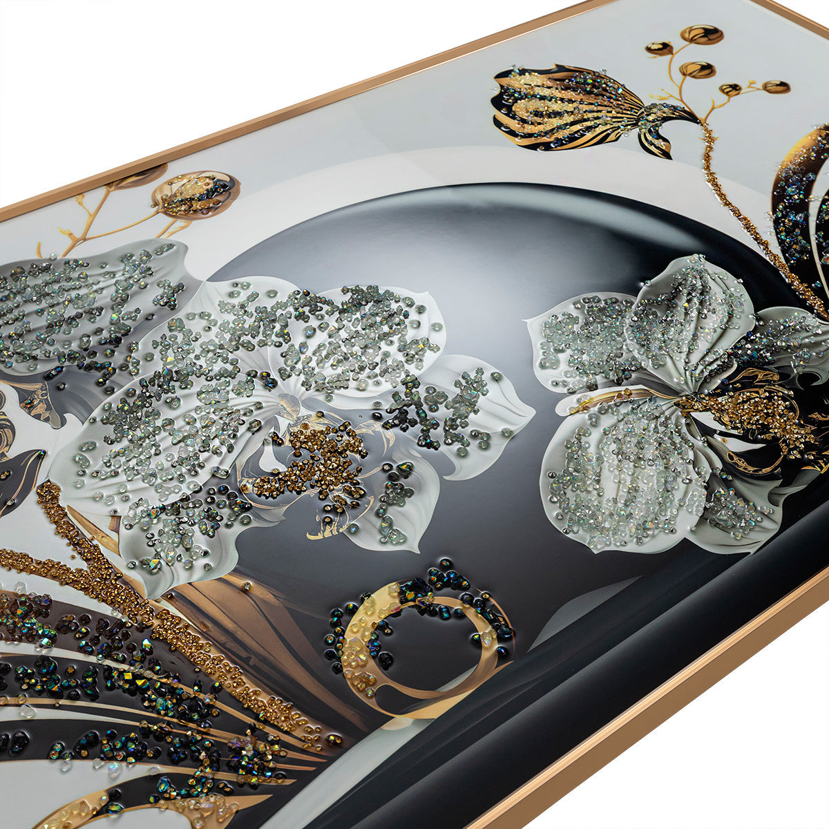 Floral Eleganza Crystal Glass Modern Art Paintings & Wall Decoration items