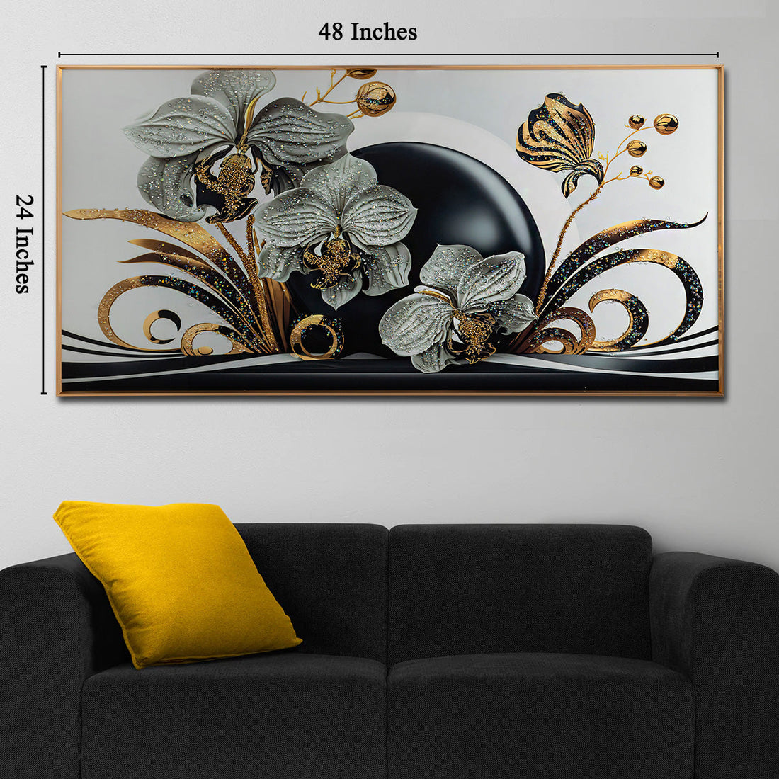 Floral Eleganza Crystal Glass Modern Art Paintings & Wall Decoration items