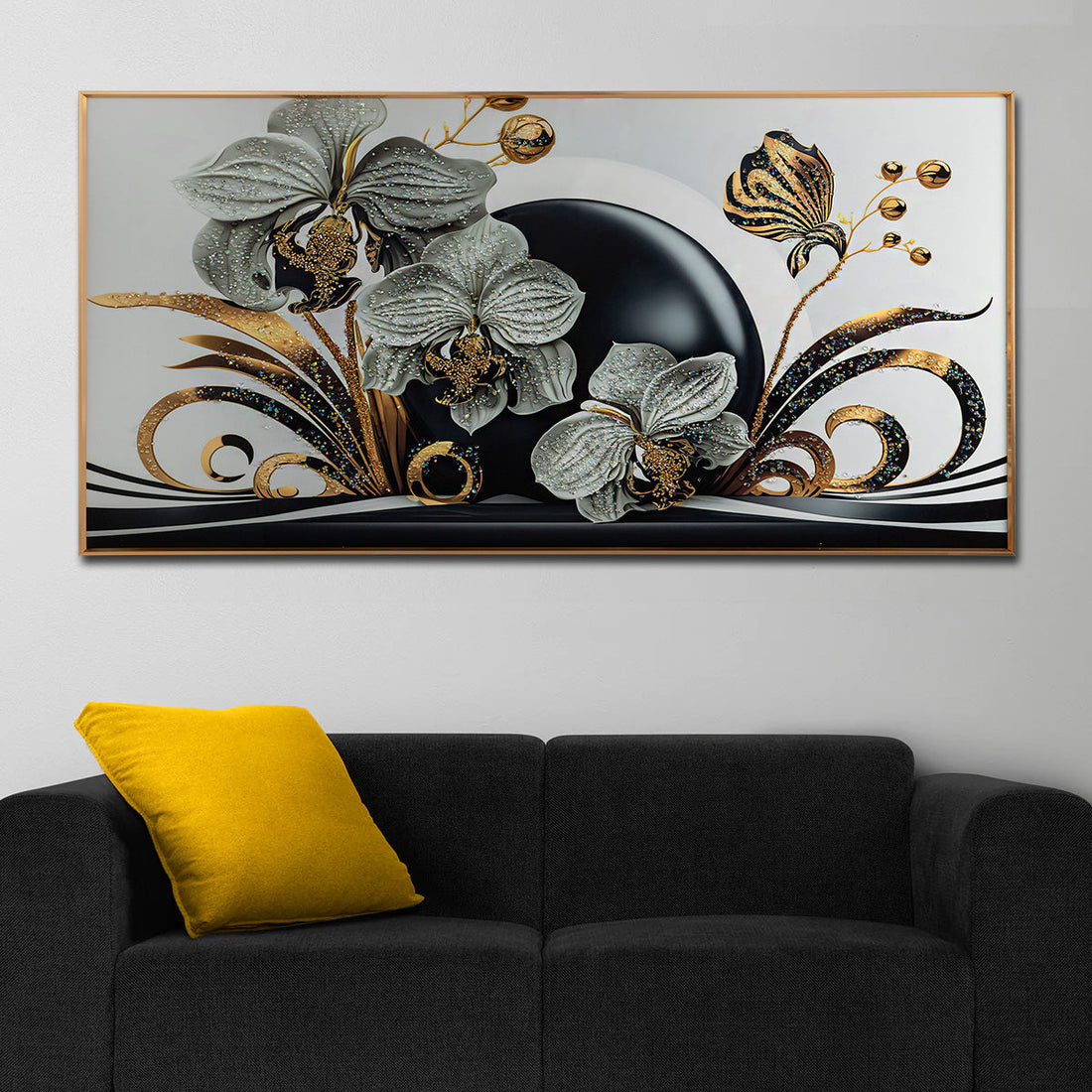 Floral Eleganza Crystal Glass Modern Art Paintings & Wall Decoration items