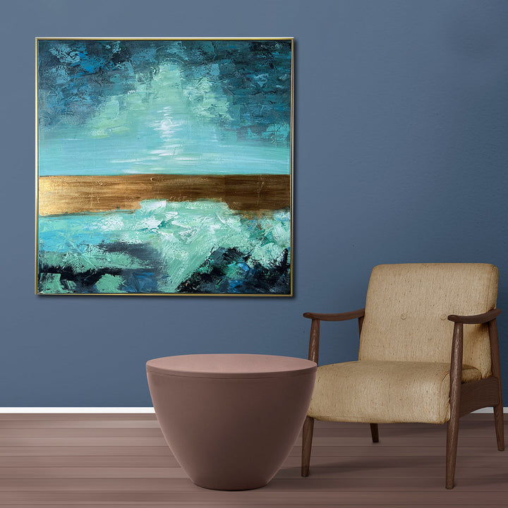 Enigmatic Enchantments Decorative Hand painting for Home Decor (With outer Floater Frame) (40 x 40 Inches)