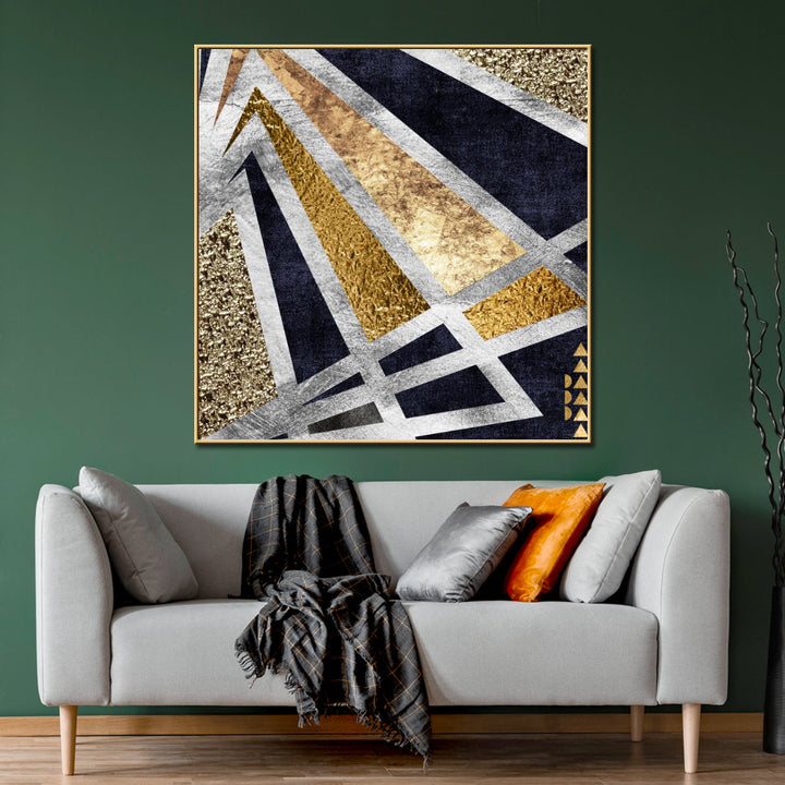 Concentric Triangles Framed Canvas Art Wall Painting