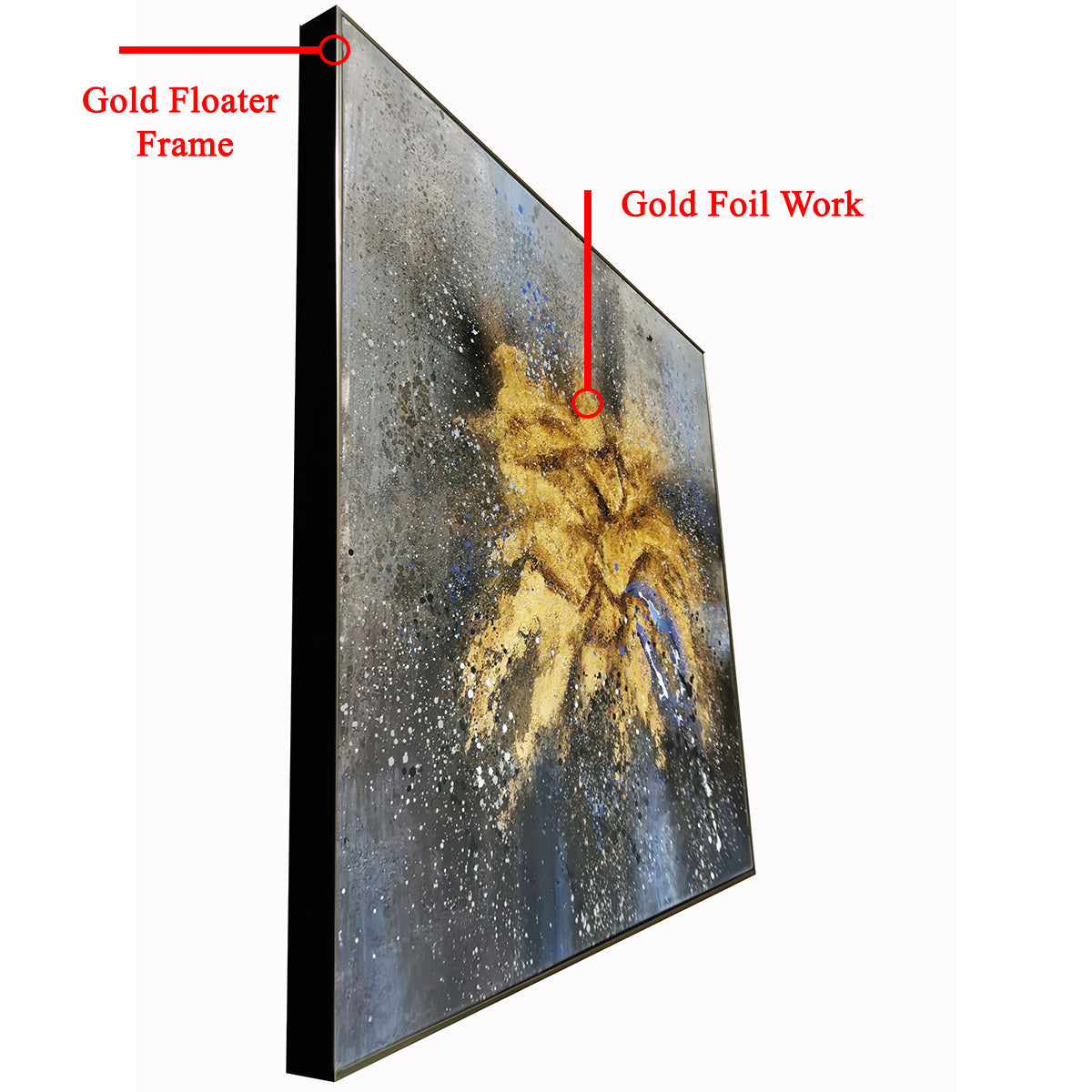 Dawn and Dusk 100% Hand Painted Wall Painting (With outer Floater Frame) (40 x 40 Inches)