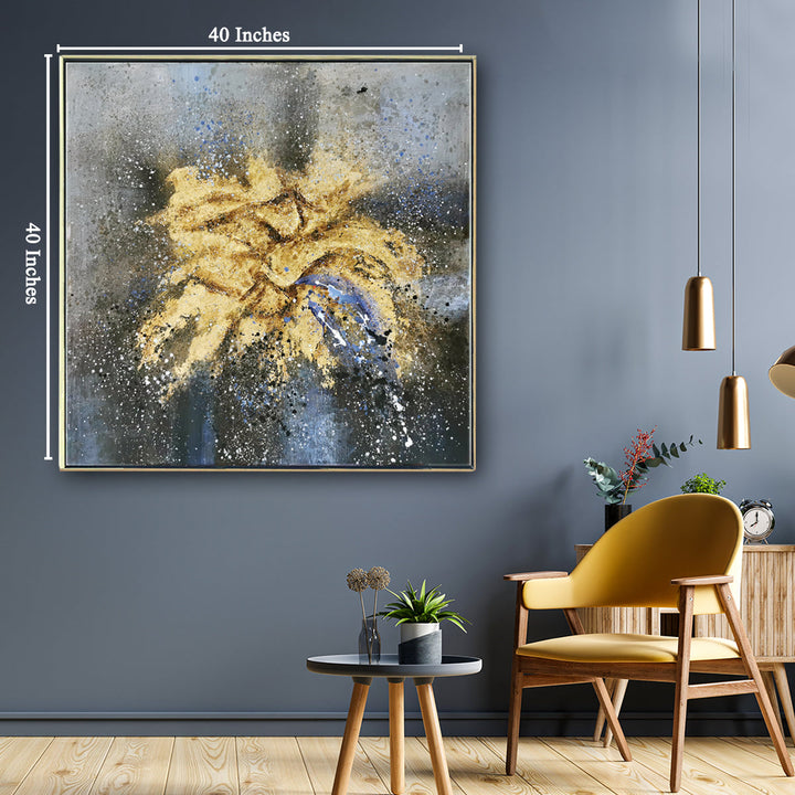 Dawn and Dusk 100% Hand Painted Wall Painting (With outer Floater Frame) (40 x 40 Inches)