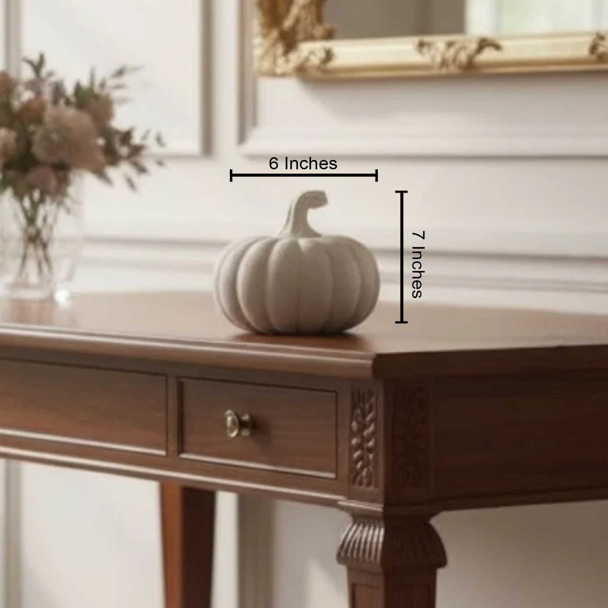 Serene Pumpkin Charm Ceramic table Showpiece for Home - Medium