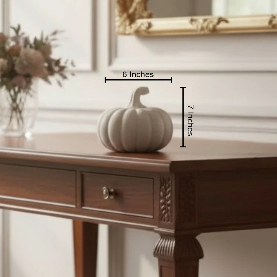 Serene Pumpkin Charm Ceramic table Showpiece for Home - Medium