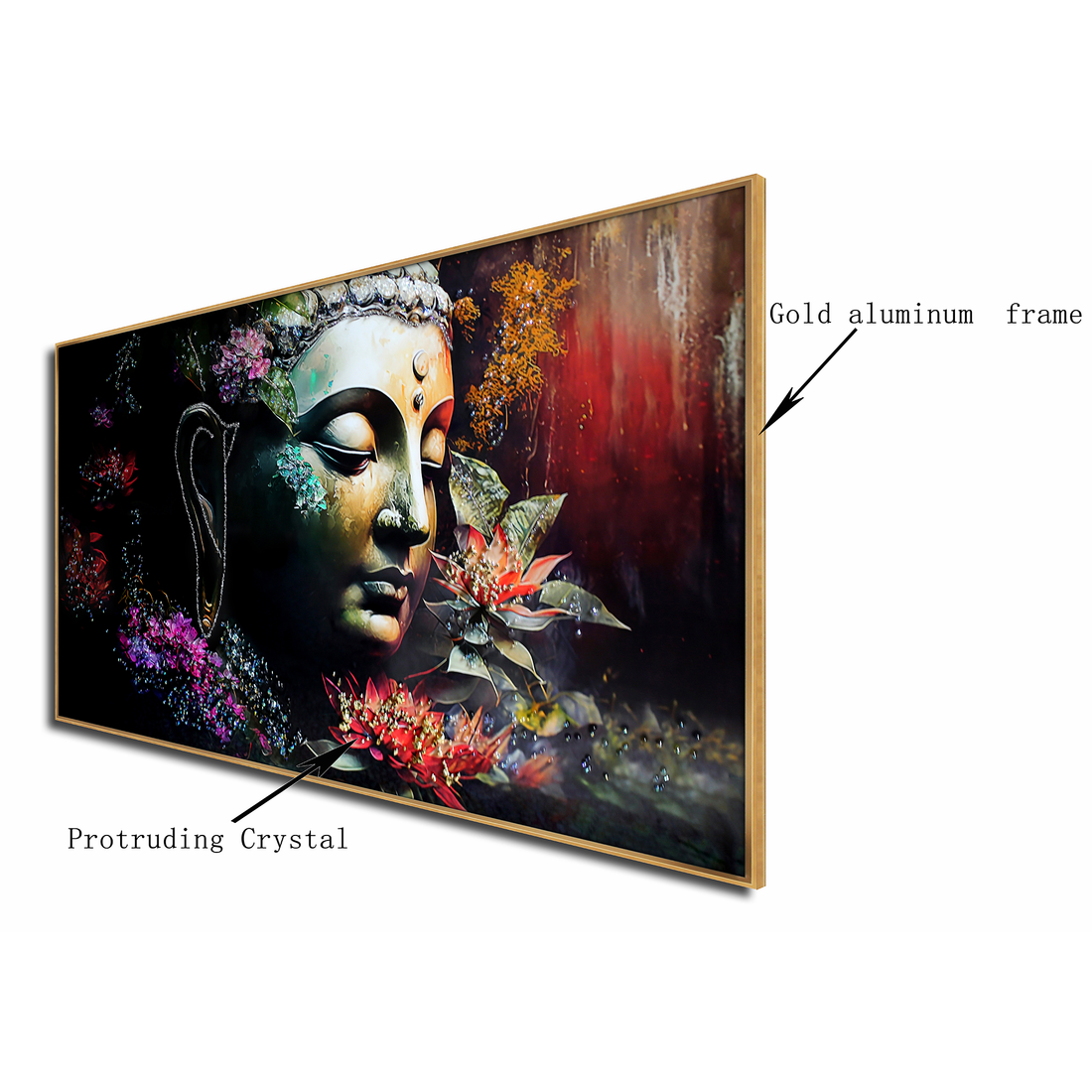 Buddha's Tranquil Garden Crystal Glass Nature Painting
