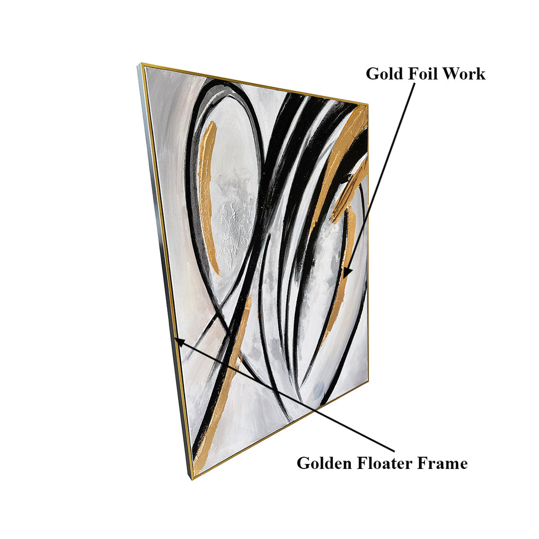 Visions of Tranquility Hand Wall Decor Paintings for Home (With outer Floater Frame) (48 x 36 Inches)