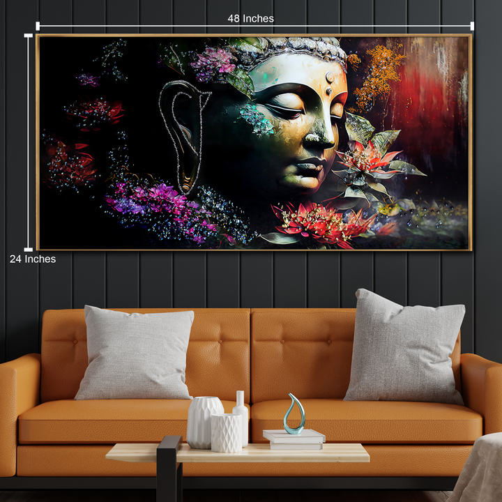 Buddha's Tranquil Garden Crystal Glass Nature Painting