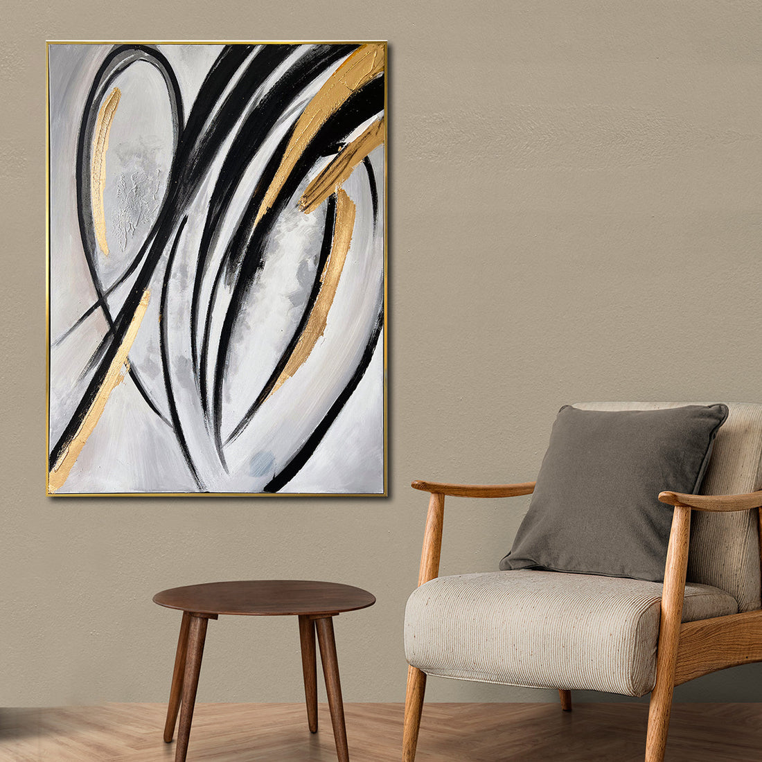 Visions of Tranquility Hand Wall Decor Paintings for Home (With outer Floater Frame) (48 x 36 Inches)