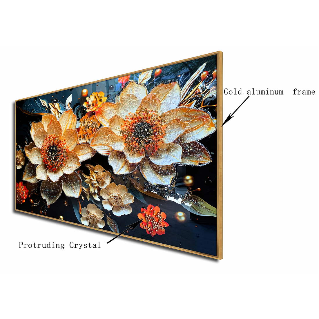 Celestial Garden Reverie Crystal Glass Framed Wall Paintings