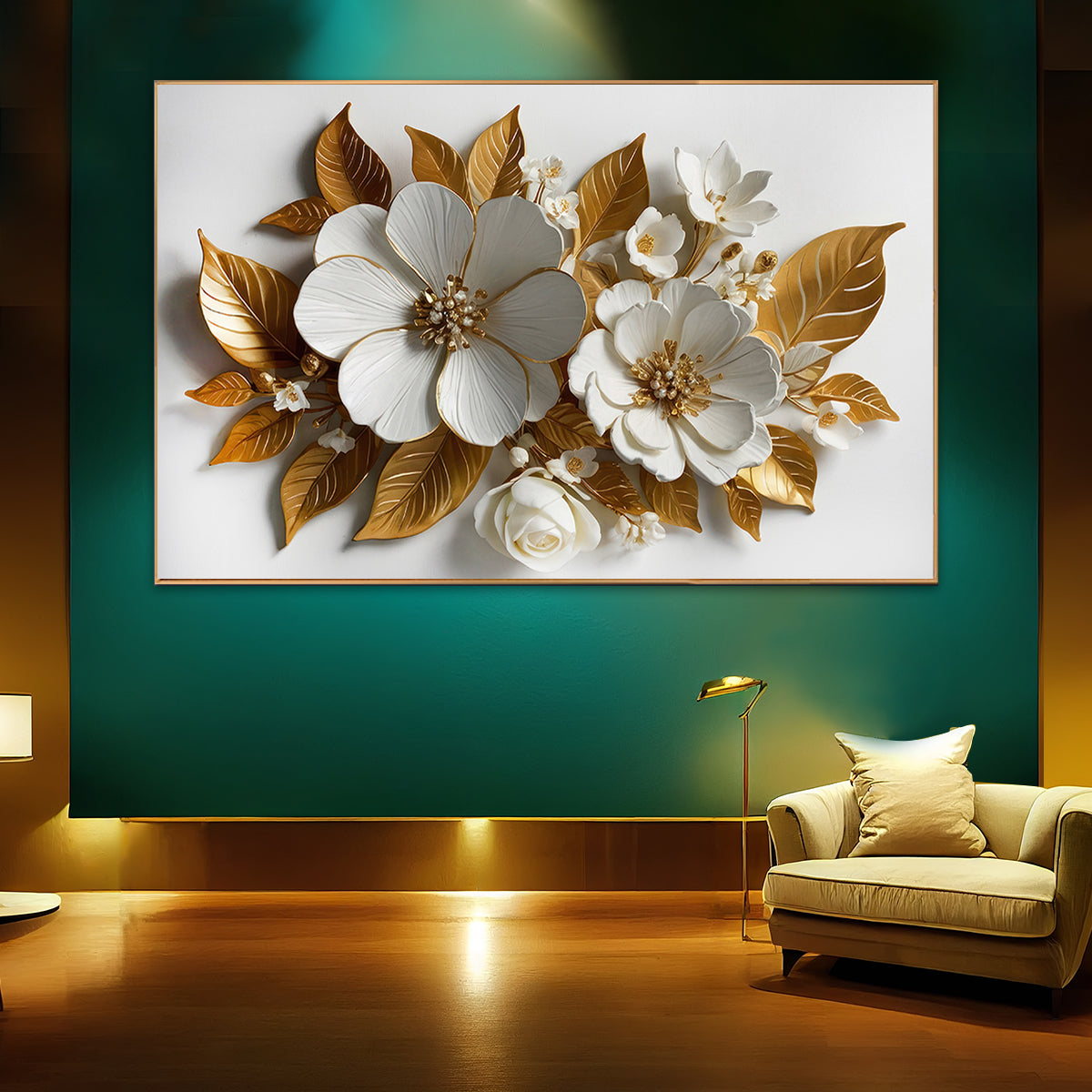 Petal Symphony Framed Canvas Painting & Wall Decoration Item
