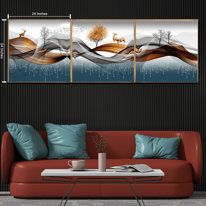 Enigmatic Euphoria Canvas Art Paintings - Set Of 3