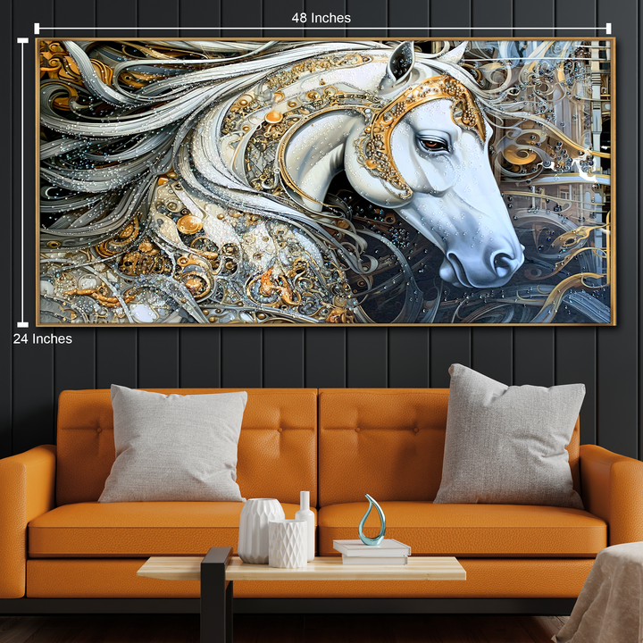 Mystic Mare Crystal Glass Wall Decor Paintings for Home & Wall Decoration items