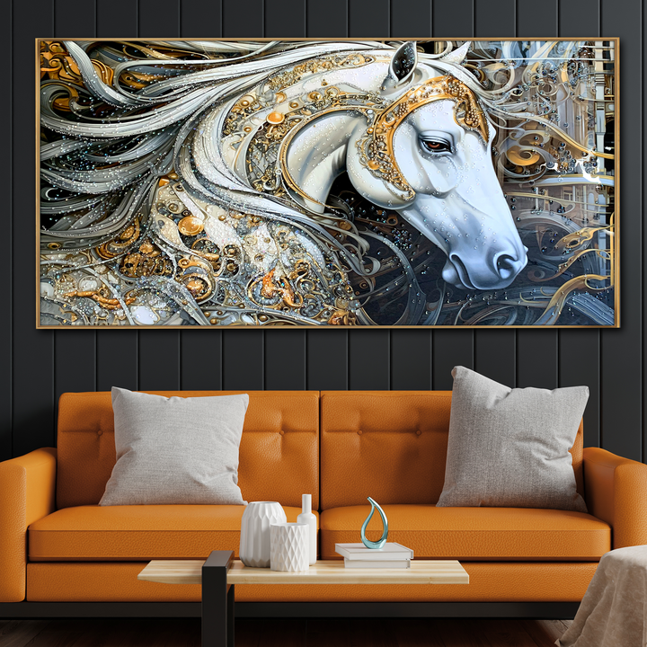 Mystic Mare Crystal Glass Wall Decor Paintings for Home & Wall Decoration items