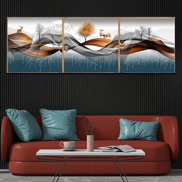Enigmatic Euphoria Canvas Art Paintings - Set Of 3