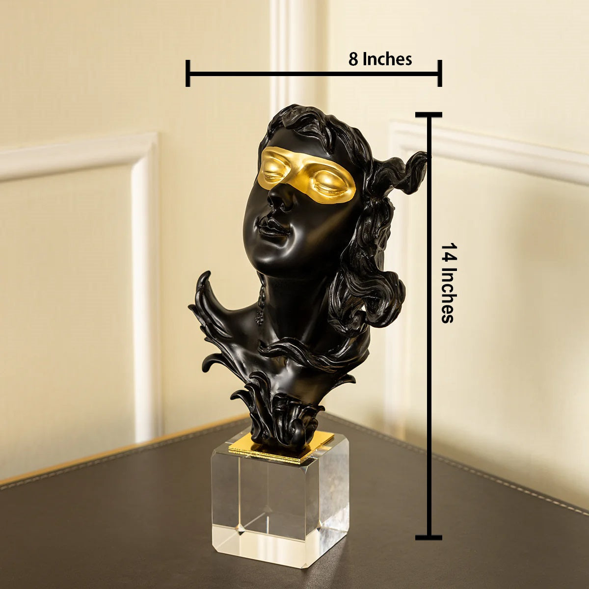 The Dreamer's Gaze Decorative Showpiece for Home Decor - Black