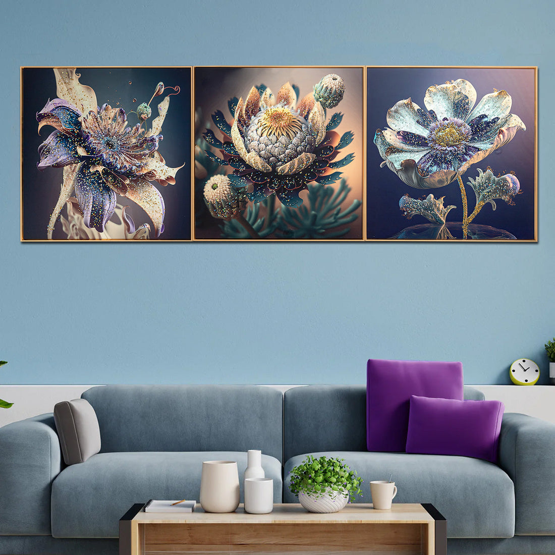 Blossom Dreams Crystal Glass online paintings - Set of 3