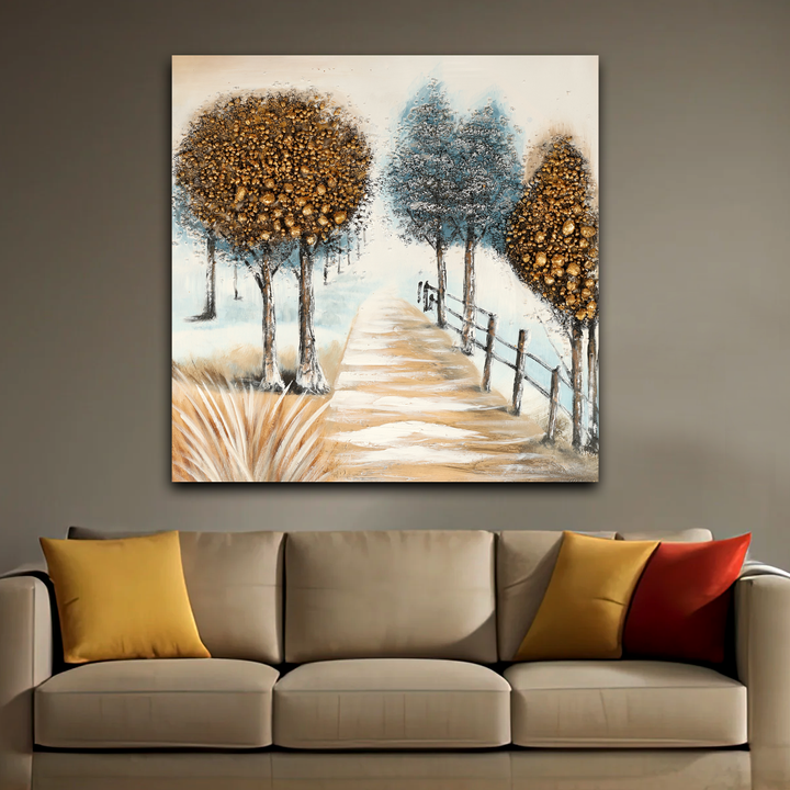 Village Guardians 100% Handmade Wall Painting for Home & Wall Decor Item (40 x 40 Inches)