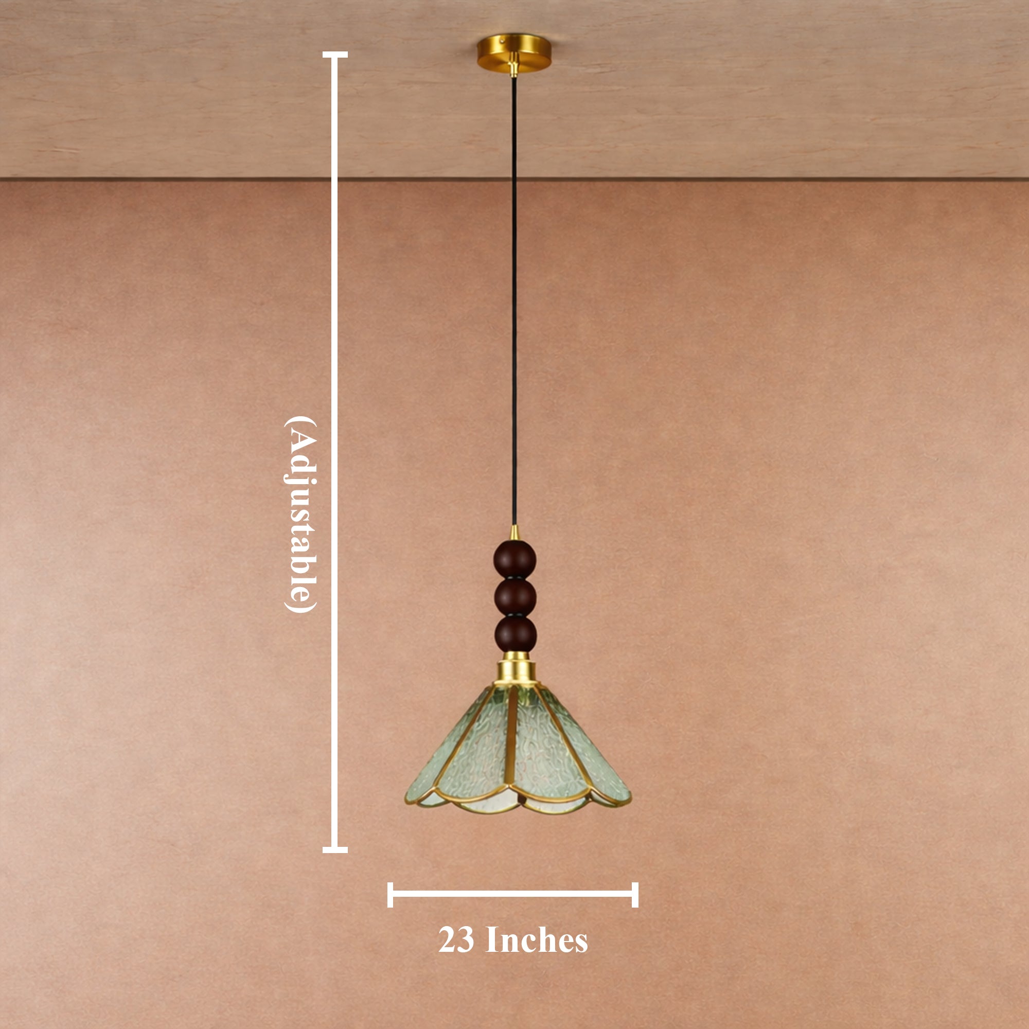Soft Blossom  Pendant For Living Room - Green