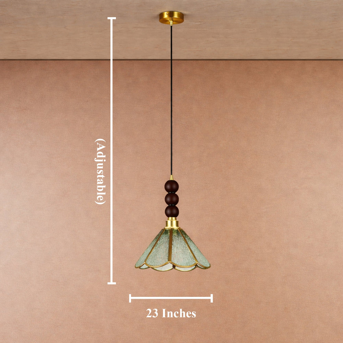 Soft Blossom  Pendant For Living Room - Green