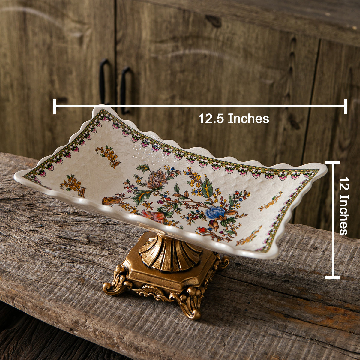 Aristocratic Floral Serving Platter & Item for Home Decoration